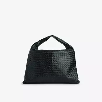 Сумка-Тоут из кожи Hop Bottega Veneta, черный