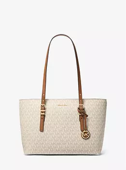 Сумка-Тоут из кожи и фирменного логотипа Quinn среднего размера Michael Kors, мультиколор