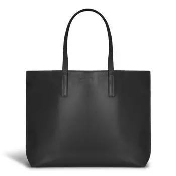 Сумка-тоут из кожи оникс с открытым верхом Champs, черный