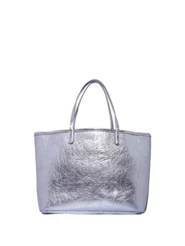 Сумка-тоут из кожи с металлическим эффектом Molo, серебряный