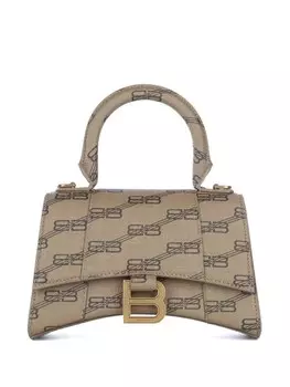Сумка-тоут из кожи с монограммой Balenciaga, нейтральный цвет