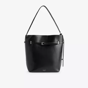 Сумка-Тоут из кожи с поясом Verafied, черный