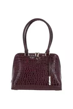 Сумка-тоут из натуральной кожи Passione с принтом под крокодила и молнией по всему периметру Ashwood Leather, красный