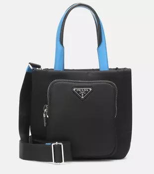 Сумка-тоут из нейлона с кожаными вставками Prada, Nero+Marea