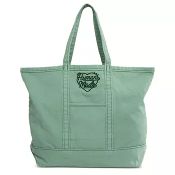 Сумка-тоут из окрашенного в готовом виде хлопка HUMAN MADE, зеленый