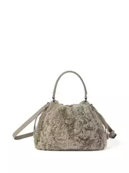 Сумка-тоут из овчины Brunello Cucinelli, нейтральный
