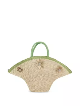 Сумка-тоут из рафии la milanesa, нейтральный