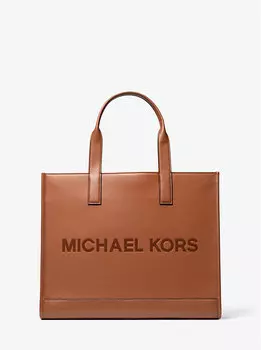 Сумка-Тоут из шагреневой кожи с тисненым логотипом Cooper Michael Kors, коричневый