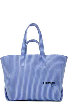 Сумка-тоут из сшитого твила синего и белого цвета HommeGirls