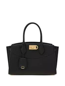 Сумка-тоут из структурированной кожи Ferragamo, черный