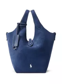 Сумка-тоут из замши POLO RALPH LAUREN, синий