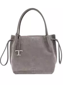 Сумка-тоут из замши с завязкой TOD'S, серый