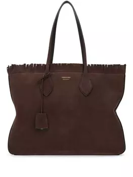 Сумка-тоут из замши среднего размера Ferragamo, коричневый