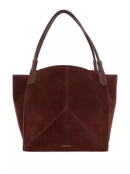 Сумка-тоут из замши Victoria Beckham, коричневый