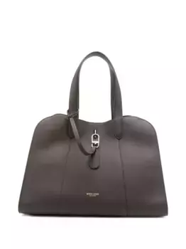 Сумка-тоут из зернистой кожи GIORGIO ARMANI, коричневый