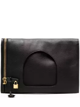 Сумка-тоут из зернистой кожи TOM FORD, черный