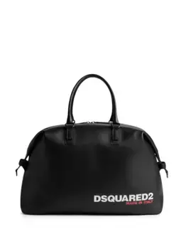 Сумка-тоут из зернистой ткани с логотипом DSQUARED2, черный