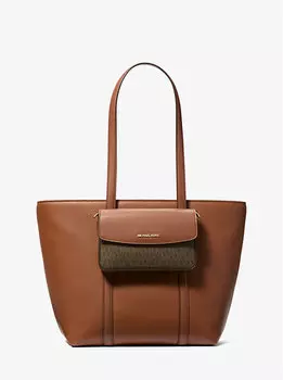 Сумка-Тоут Jet set 2-в-1 из шагреневой кожи с логотипом Michael Kors, коричневый