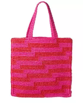 Сумка-тоут Jimmy Choo Beach NS из рафии, розовый