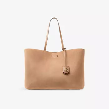 Сумка-тоут Jimmy Choo Nine2Five с горизонтальным дизайном, кофейный / светло-золотой