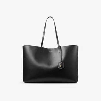 Сумка-тоут Jimmy Choo Nine2Five с горизонтальным дизайном, черный / золотой