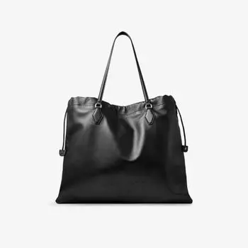 Сумка-тоут Jimmy Choo с тисненым логотипом и шнурком, черный