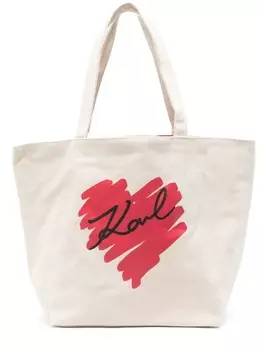 Сумка-тоут K/Hearts двусторонняя Karl Lagerfeld, нейтральный цвет