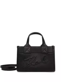 Сумка-тоут K/Skuare из зернистой кожи KARL LAGERFELD, черный