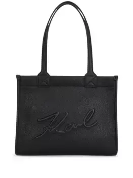 Сумка-тоут K/Skuare из зернистой кожи KARL LAGERFELD, черный