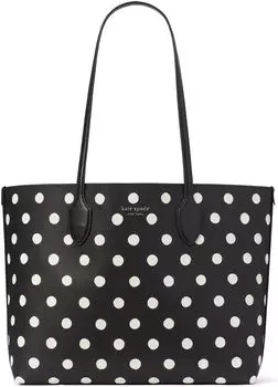 Сумка-тоут Kate Spade New York Bleecker Sunshine Dot Printed PVC Large Tote, цвет Black Multi