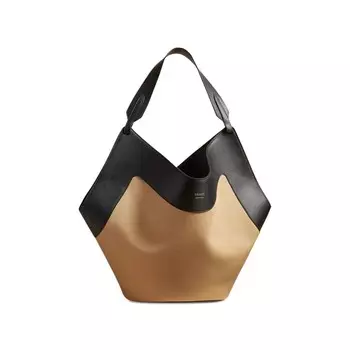 Сумка-тоут Khaite Lotus Medium Canvas Tote, цвет Black/Honey