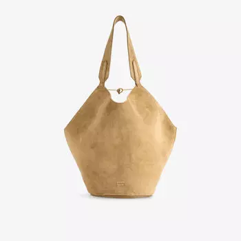 Сумка-тоут Khaite Small Lotus, коричнево-бежевый