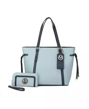 Сумка-тоут Kioea с кошельком и кольцом для ключей от Mia K Mkf Collection, синий