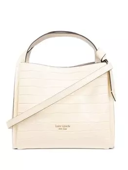 Сумка-тоут Knott среднего размера с тиснением под кожу крокодила Kate Spade, бежевый