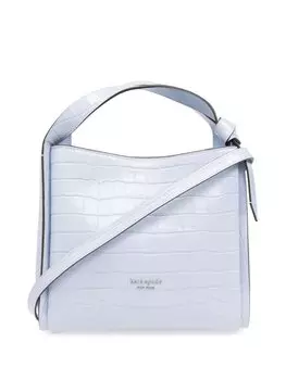 Сумка-тоут Knott среднего размера с тиснением под кожу крокодила Kate Spade, синий