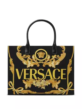 Сумка-тоут La Medusa с узором Barocco Versace, черный