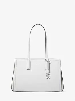 Сумка-Тоут Laila среднего размера из шагреневой кожи Michael Kors, белый