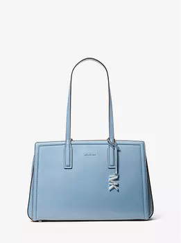Сумка-Тоут Laila среднего размера из шагреневой кожи Michael Kors, голубой
