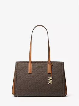 Сумка-Тоут Laila среднего размера с фирменным логотипом Michael Kors, мультиколор