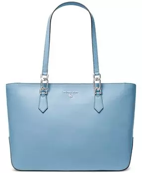 Сумка-тоут laney среднего размера с кожаным верхом на молнии Michael Kors