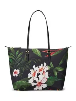 Сумка-тоут Lauren Keaton 26 Lankester с садовым принтом Ralph Lauren, черный/мульти