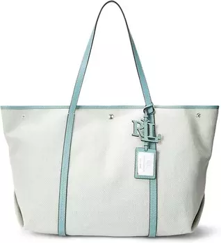 Сумка-тоут Lauren Ralph Lauren Canvas & Leather Large Emerie Tote, цвет Natural_Soft Laurel/Sft Laurel