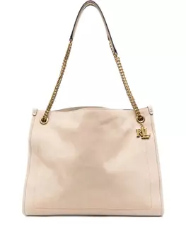 Сумка-тоут Lauren Ralph Lauren из замши с цепочным ремешком, нейтральный