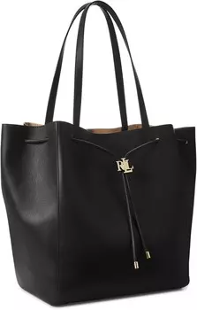 Сумка-тоут Lauren Ralph Lauren Leather Medium Andie Drawstring Tote, черный