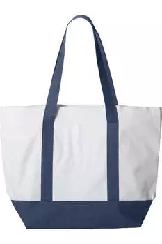 Сумка-тоут Liberty Bags Bay View на молнии, белый/темно-синий