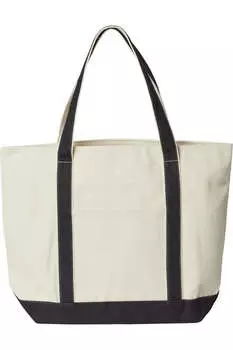 Сумка-тоут Liberty Bags X-Large Boater с застежкой-молнией, цвет natural/ black