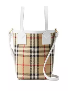 Сумка-тоут Burberry London мини в клетку, бежевый
