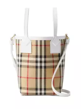 Сумка-тоут London размера мини в клетку Vintage Check BURBERRY, нейтральный