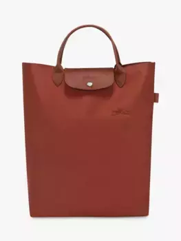 Сумка тоут Longchamp Le Pliage Green Medium Top Handle, цвет chestnut