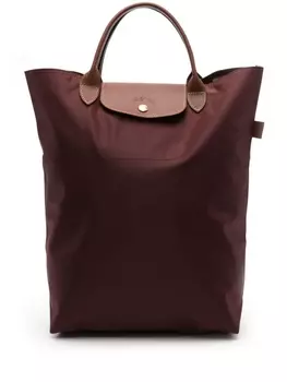 Сумка-тоут Longchamp с тисненым логотипом, фиолетовый